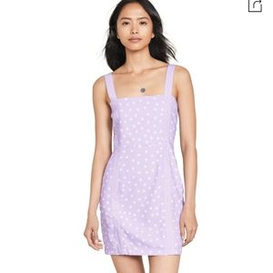 SOLID & STRIPES Lavender Polka Dot Mini Dress